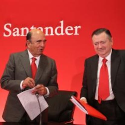 Emilio Botín, presidente del Grupo Santander, con Alfredo Sáenz, consejero delegado