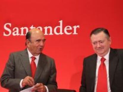 Emilio Botín, presidente del Grupo Santander, con Alfredo Sáenz, consejero delegado