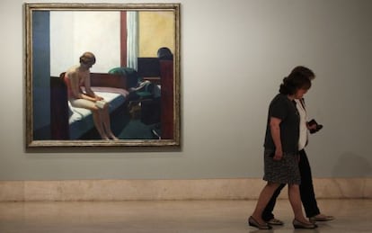 El &oacute;leo &#039;Habitaci&oacute;n de hotel&#039; (1931), en la exposici&oacute;n &#039;Hopper&#039; del museo Thyssen-Bornemisza.