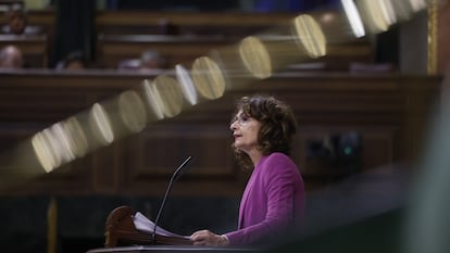 María Jesús Montero, ministra de Hacienda, este martes en el Congreso de los Diputados.