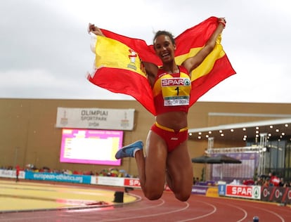 María Vicente, tras ganar el Europeo juvenil.