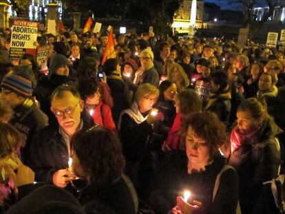 Protesta en Dublín en 2012, tras la muerte de una mujer a la que se le impidió abortar. 