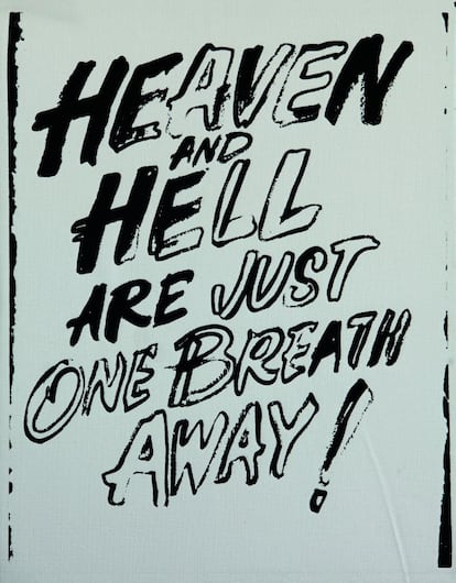 'Heaven and Hell are Just One Breath Away' (1985), obra de la etapa en blanco y negro de Warhol.