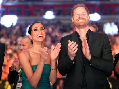 Prince Harry and Meghan Markle during the closing gala of the Invictus Awards, in Düsseldorf (Germany), on September 16, 2023.