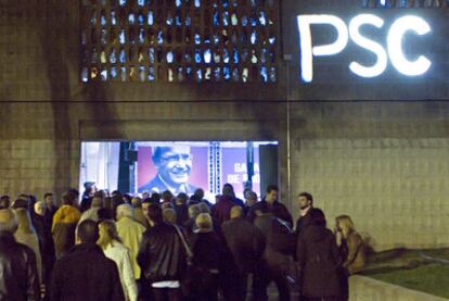 Mitin electoral del PSC en Santa Coloma de Gramanet el pasado lunes.