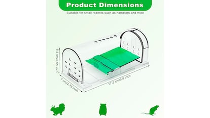 Trampa para ratones sobre fondo blanco.