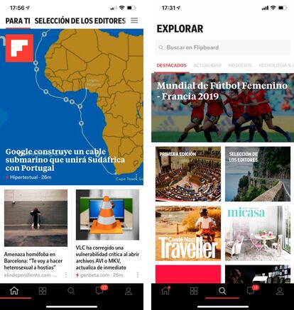 Añadir revistas en Flipboard.