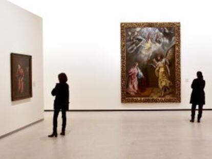 Dos obras de El Greco presiden una de las salas en las que cada lunes se re&uacute;ne la ejecutiva del Santander, en Boadilla del Monte.