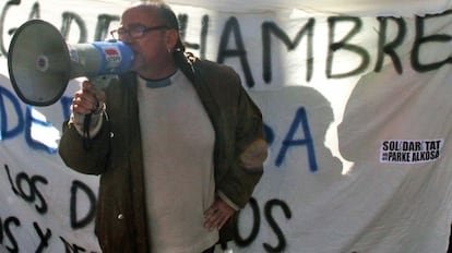 Trabajadores de Parque Alcosa protestando frente al Palau de la Generalitat.