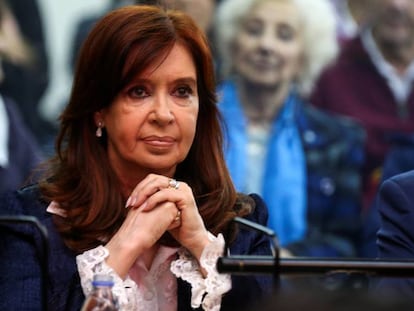 La expresidenta Cristina Fernández de Kirchner, en el juicio.
