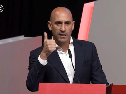 Luis Rubiales durante la Asamblea General del pasado 25 de agosto.