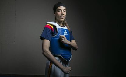 Eva Calvo, en el pabellón Olimpia de Leganés donde se entrena desde pequeña.