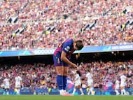 Alexia Putellas celebra uno de los goles del Barça este jueves ante el Real Madrid.