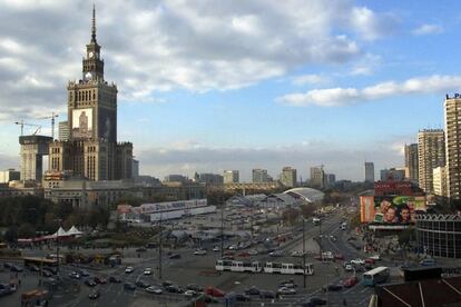 Vista de Varsovia, con el Palacio de la Cultura a la izquierda.