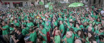 Manifestaci&oacute;n contra el decreto del triling&uuml;ismo ayer en Palma. 