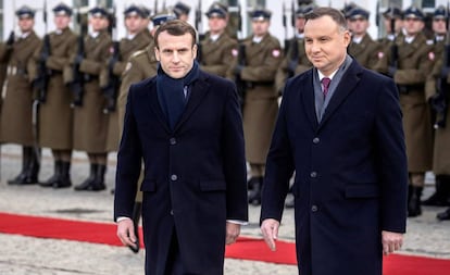 Los presidentes Emmanuel Macron y Andrzej Duda el 3 de febrero en Varsovia