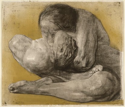 Mujer con niño muerto. Kathe Kollwitz, 1903.