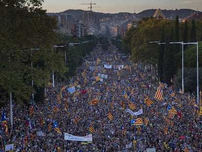 Manifestación contra la sentencia del 'procés', en Barcelona.