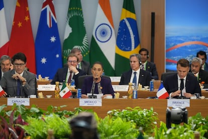 Sheinbaum, durante su intervencin en la cumbre del G-20.