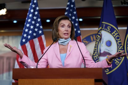 La presidenta de la Cámara de Representantes, la demócrata Nancy Pelosi, en el Capitolio.