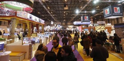 Ambiente en la última jornada de la Feria Internacional del Turismo (FITUR) 2017 que se celebra en el recinto ferial IFEMA.