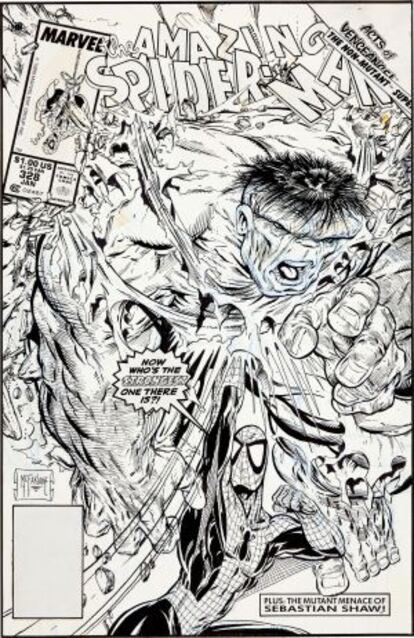 La portada original del número 328 de 'Spiderman', diseñada por Todd McFarlane.
