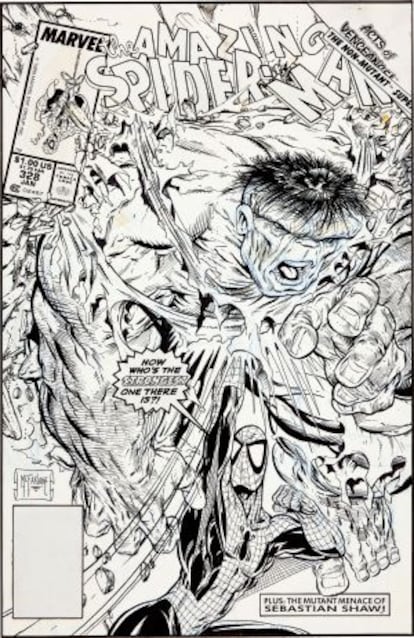 La portada original del número 328 de 'Spiderman', diseñada por Todd McFarlane.