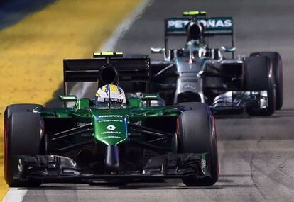 Ericsson, por delante de Rosberg en Singapur. 