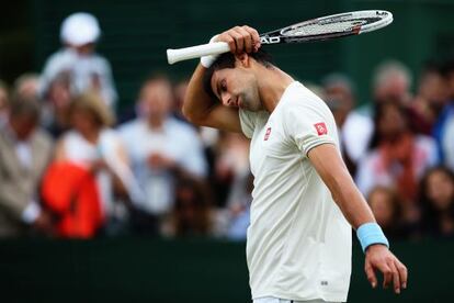 Djokovic, durante un entrenamient en Wimbledon en 2014