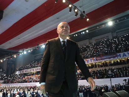 El presidente turco, Recep Tayyip Erdogan, el miércoles en un mitin en Ankara.