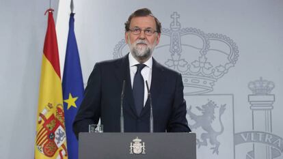 Declaración institucional del presidente del Gobierno, Mariano Rajoy.