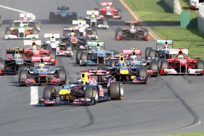 Carrera de fórmula 1 la temporada pasada en Melbourne.