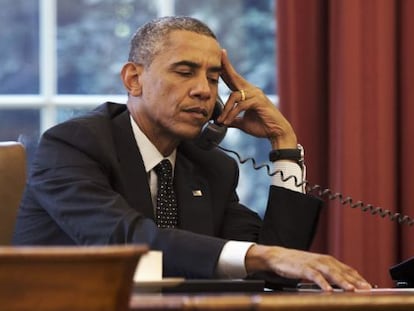 Obama informa ao rei da Jordânia sobre a situação no Iraque.