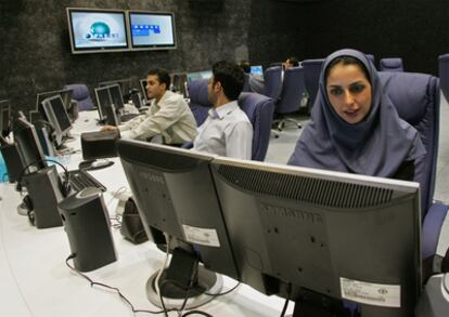 Imagen de la redacción del canal iraní de noticias en inglés Press TV en Teherán.
