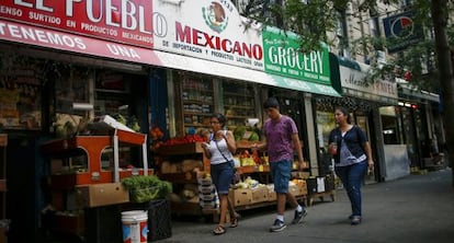 Una tienda mexicana en Harlem, Nueva York.