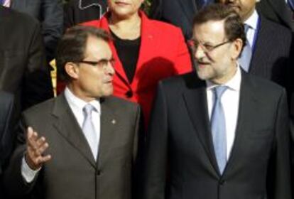 El presidente de Catalu&ntilde;a, Artur Mas, y el de Espa&ntilde;a, Mariano Rajoy.