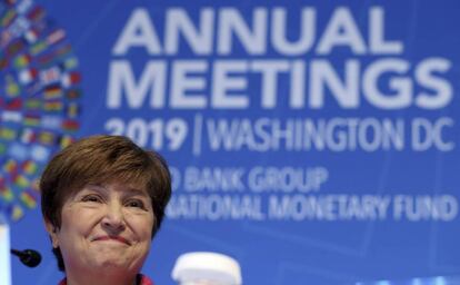 Kristalina Georgieva, directora gerente del FMI, el jueves en Washington. 