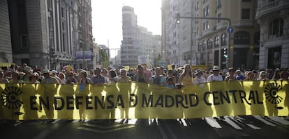 A protest to save Madrid Central in 2019.