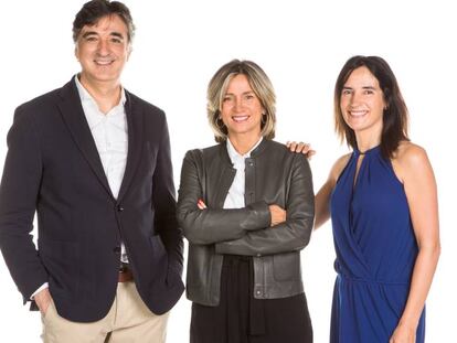 De izquierda a derecha: Jordi Estalella, Eugenia Navarro y Eva Bruch, fundadores de Lois. 