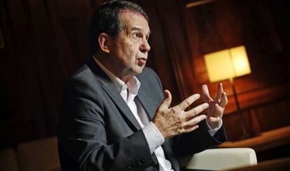 Abel Caballero, el domingo en un hotel de Madrid, durante la entrevista.
