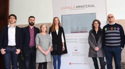 Por la izquierda, Francisco Grimaldo, Pere Fuset, Isabel Vázquez, Raquel Alario, Maria Oliver, Emilio Soria.