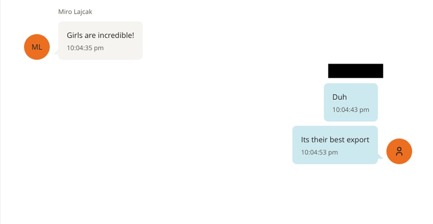 Un chat entre el entonces ministro de Exteriores de Eslovaquia, Miroslav Lajcak, y Jeffrey Epstein en 2018.