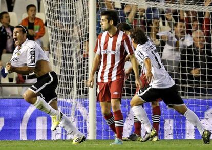 Valdez celebra el gol de la victoria.