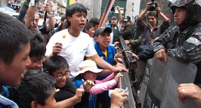 A child labor protest in Bolivia.