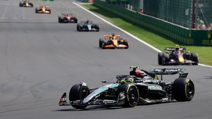 Lewis Hamilton durante el Gran Premio de Bélgica.