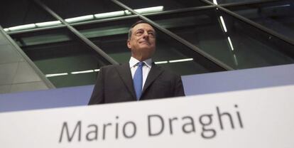 El presidente del BCE, este jueves en Fr&aacute;ncfort.