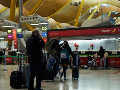 Passengers in Madrid's Barajas Airport this week.