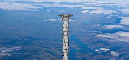 Recreación de la torre espacial de Thoth Technology.