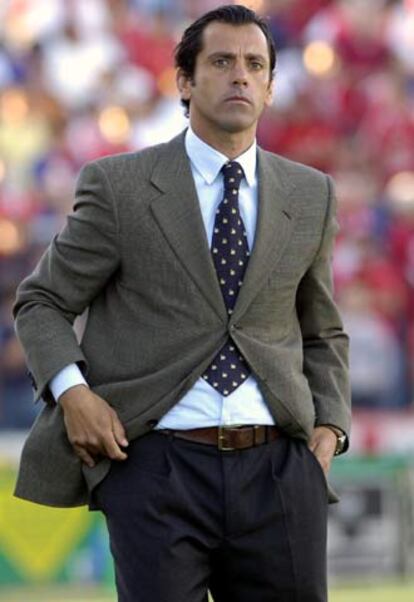 Quique Flores, durante un partido con el Getafe.