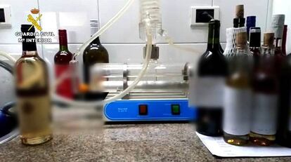 Instalaciones utilizadas por la trama desarticulada para falsificar botellas de vino con denominación de Origen de El Bierzo.